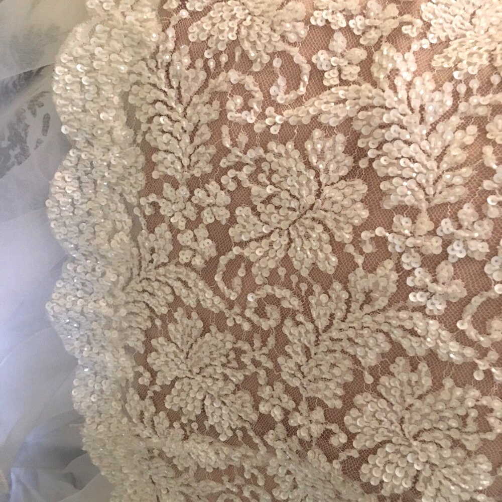 Custom Sherri Hill Couture Ivory Beaded Lace - Picture 6 of 16